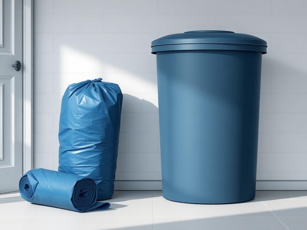 Illustration : Lot de 30 sacs poubelle bleus haute résistance 360 L — 70 microns, 100 × 125 cm (3 rouleaux de 10)