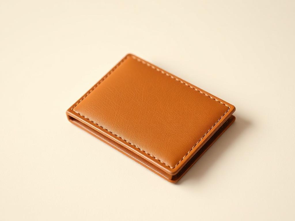 Illustration : GUGGIARI — Portefeuille porte-cartes homme, 4 volets avec élastique, coloris camel